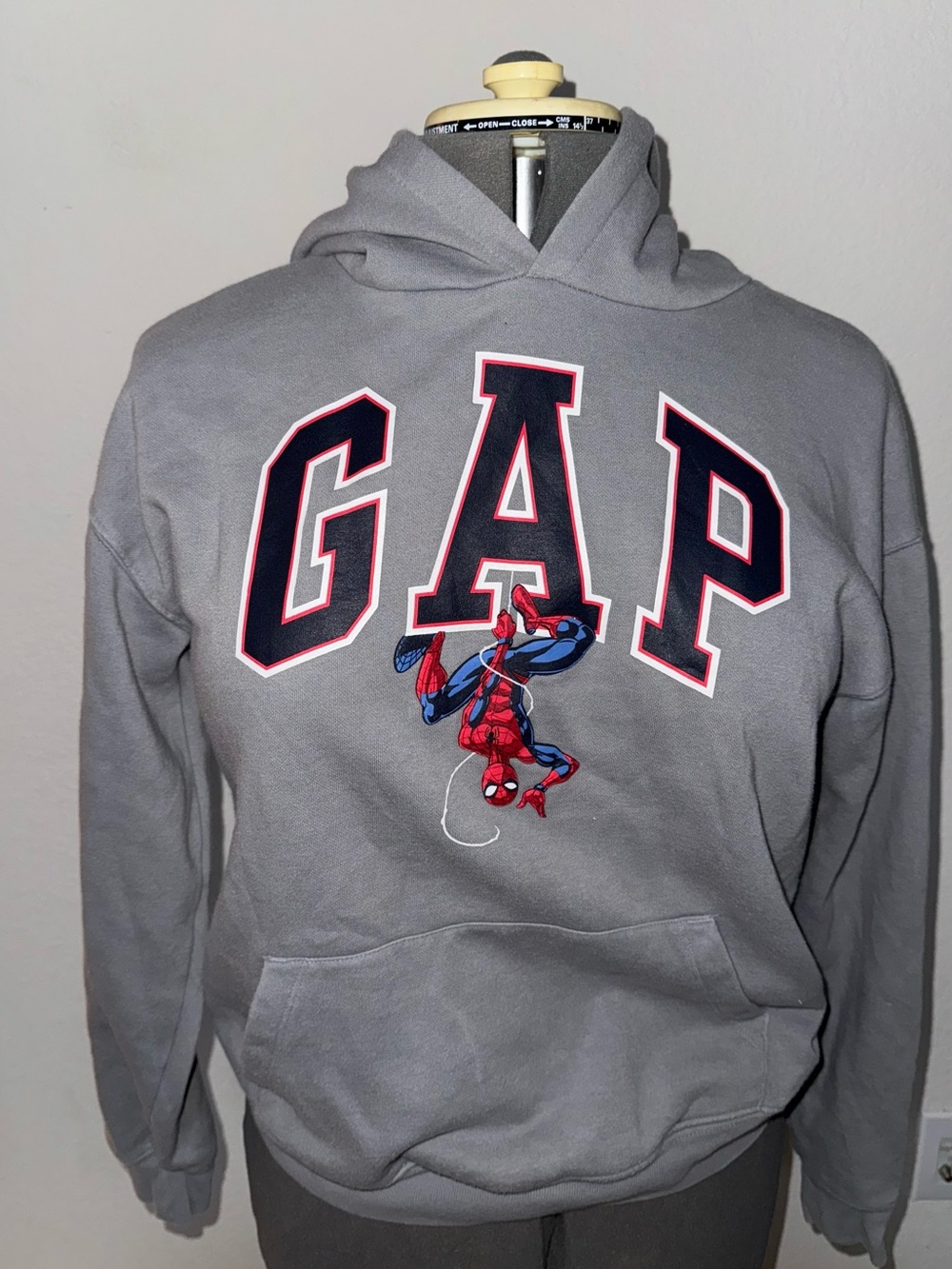 GAP Gray Pullover Hoodie with Spider-Man Graphic